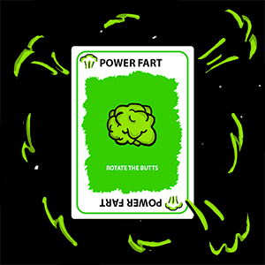 A power fart card power farting in space